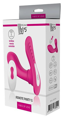 Ярко-розовый клиторальный стимулятор Dream Toys REMOTE PANTY G 21591