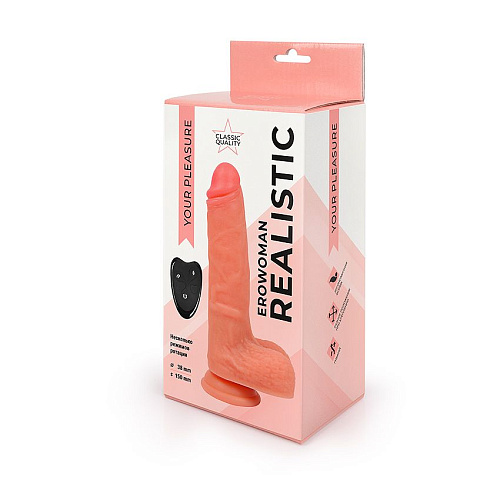 Телесный реалистичный вибратор-ротатор на присоске Bior toys ER-30076