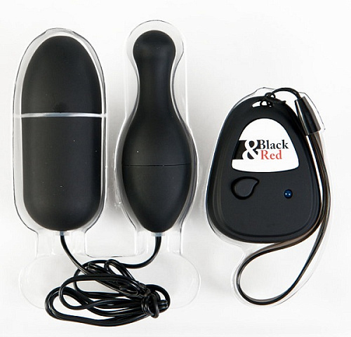 Чёрный вибронабор с пультом ДУ ToyFa 901013-5