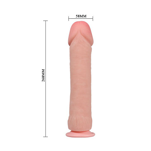 Телесный фаллоимитатор на присоске Baile The Big Penis BW-007012C (26,8 см)