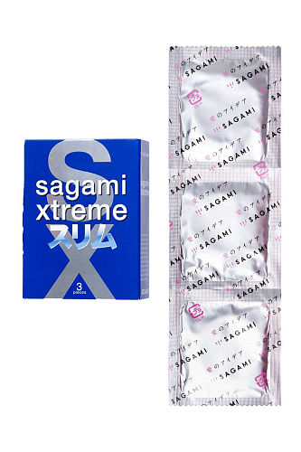 Розовые презервативы Sagami Xtreme Feel Fit 3D №3 (3 шт)
