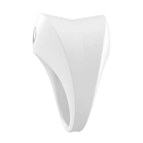 Белое эрекционное кольцо с вибрацией OVO B10 WHITE