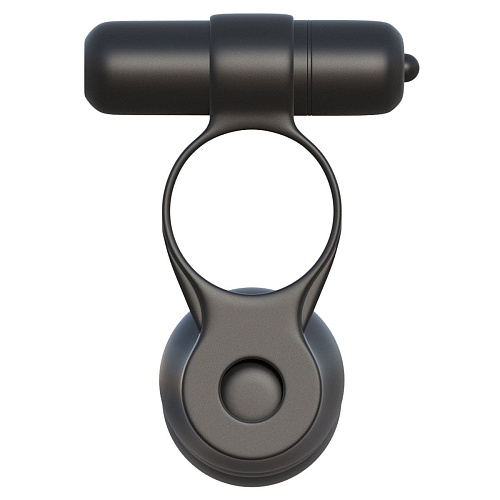 Чёрное эрекционное кольцо для двойного проникновения Pipedream Posable Partner Double Penetrator PD5930-23