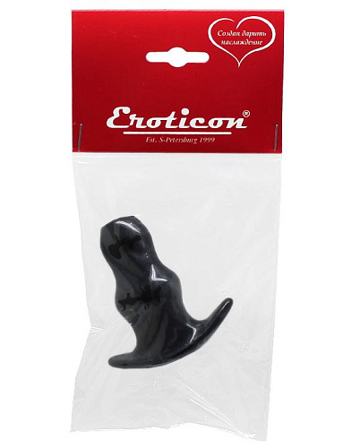 Чёрная анальная пробка с тоннелем Eroticon 31052 (9 см)