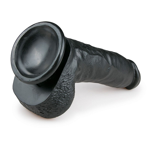 Чёрный фаллоимитатор EDC Wholesale Realistic Dildo ET171BLK (20 см)