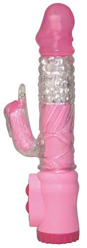 Розовый вибратор с клиторальным зайчиком Orion Vibrating Rabbit 0570320 (22 см)