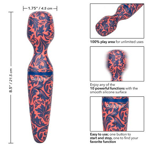 Сине-оранжевый вибромассажёр California Exotic Novelties Naughty Bits W.I.L.F Wand I d Like to Fuck SE-4410-39-3