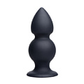 Чёрная анальная пробка с двумя шариками XR Brands TF1373 (14 см)