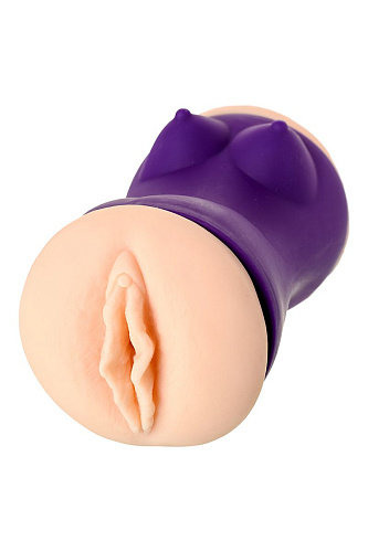 Двухсторонний мастурбатор телесного цвета в фиолетовой колбе JOS YARA  784004