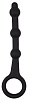 Чёрная силиконовая анальная цепочка-ёлочка с колечком Bior toys SEM-55020 (13,5 см)