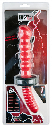 Красный двусторонний фигурный вибратор ToyFa 901339-9 (30 см)