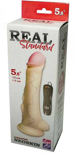 Вибратор с наплывами телесного цвета LOVETOY (А-Полимер) REAL Standard (15 см)