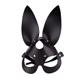 Чёрная кожаная маска с длинными ушками Sitabella 3186-1