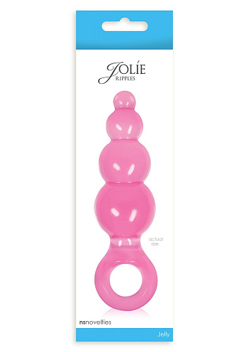 Большая розовая анальная пробка NS Novelties Jolie Ripples NSN-0500-44