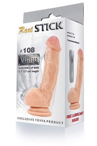 Реалистичный мультискоростной вибратор телесного цвета ToyFa RealStick #108 961008 (17 см)