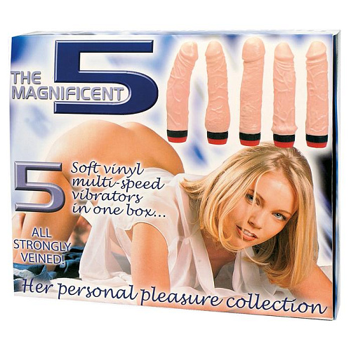 Один из 5 вибраторов телесного цвета Seven Creations The Magnificent 207SM-5-INBXSC