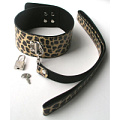 Широкий леопардовый ошейник с поводком Bior toys MLF-90090-4