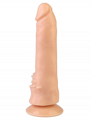 Телесный вибратор с шипами у основания и присоской Сумерки богов 104-10 CD DD (17 см)