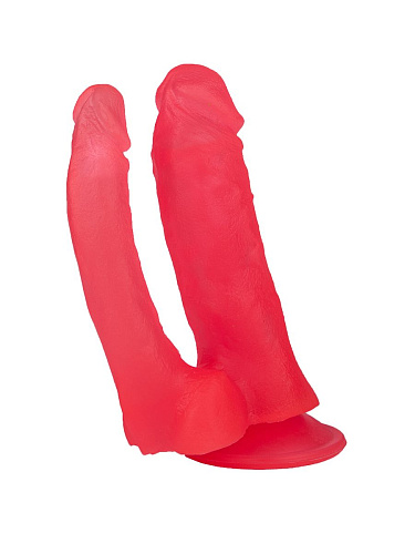 Двойной фаллоимитатор на присоске розового цвета LOVETOY (А-Полимер) 211900 (15 см)