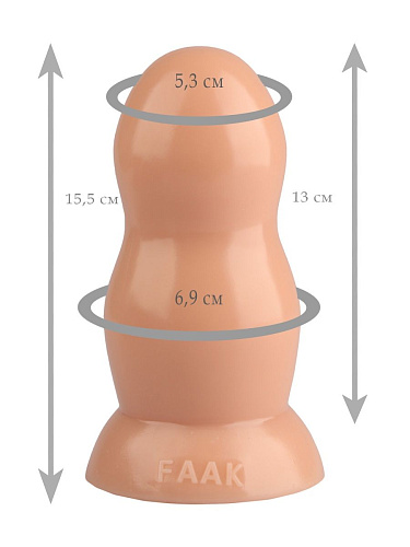 Телесная гладкая анальная втулка Сумерки богов 1016-73 BX DD (15,5 см)