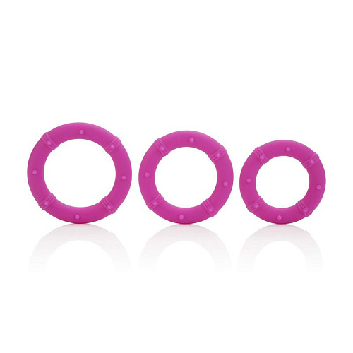 Набор розовых эрекционных колец California Exotic Novelties Posh Silicone Love Rings SE-1369-10-3