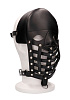Чёрная маска-шлем Shots Media BV Leather Male Mask PAI011BLK