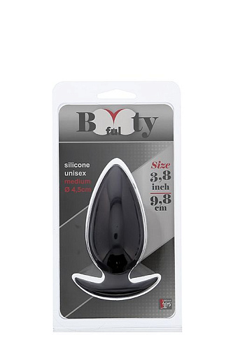 Чёрная анальная пробка Dream Toys BOOTYFUL ANAL PLUG MEDIUM BLACK 21012 (9,8 см)