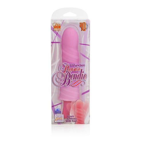 Розовый гнущийся вибромассажёр California Exotic Novelties 10-Function Pleasure Bendie Vibes SE-0868-20-3 (20 см)
