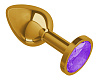 Золотистая анальная втулка с фиолетовым кристаллом Сумерки богов 510-08 purple-DD (7 см)