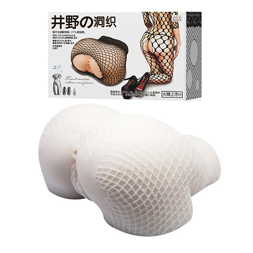 Мастурбатор телесного цвета в виде пышной попки в сетке Baile BM-009182