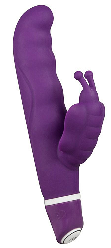 Фиолетовый вибростимулятор G-точки с клиторальной бабочкой Orion Smile G-Butterfly Vibrator 0575925 (15,5 см)