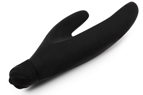 Чёрный силиконовый вибратор с клиторальным отростком Brazzers BRV054 (11,5 см)