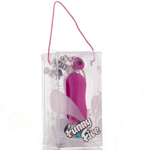 Фиолетовое виброяйцо с выносным пультом-кнопкой Sexus Funny Five 931005-4 (6,5 см)