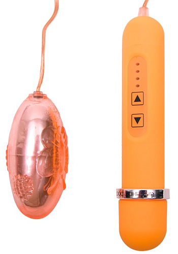 Персиковый вибростимулятор Doc Johnson LOVE BUG BULLET 0992-02-BX