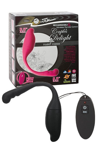 Чёрный вибростимулятор с пультом ДУ NMC Couples Delight Remote Control Vibe 111565