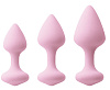 Набор из 3 нежно-розовых анальных пробок NS Novelties Triple Kiss Trainer Kit NSN-0529-84
