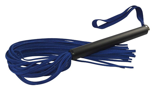 Синяя велюровая плеть с черной рукоятью Sitabella MIX 4212-5b (47 см)