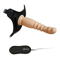 Телесный страпон с вибрацией на чёрных трусиках Howells 10Mode Vibrations Harness-G spot Dong 92003flesh (18,7 см)