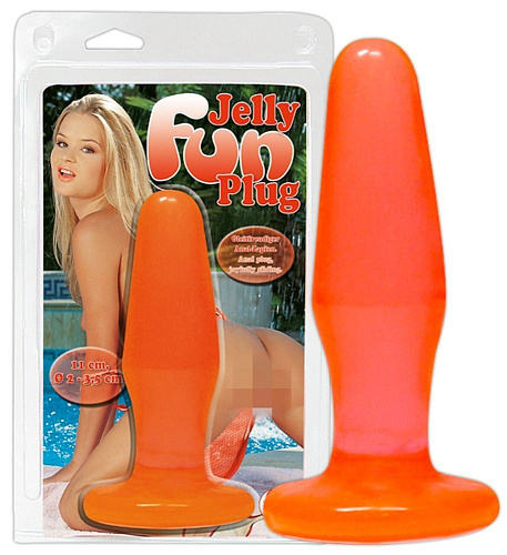 Гелевый анальный массажёр оранжевого цвета Orion 0514870 (11 см)
