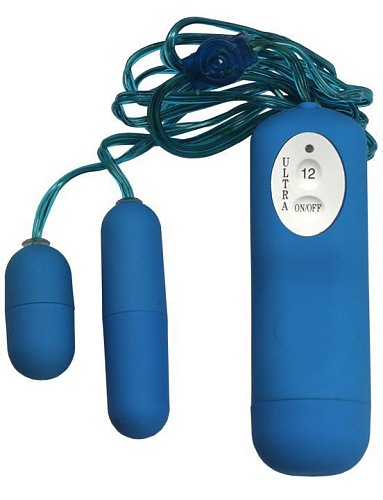 Два голубых виброяйца с пультом Eroticon Twin Desire 30313-2