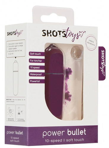 Фиолетовая вибропуля Shots Media BV Power Bullet SHT028PUR (6,2 см)