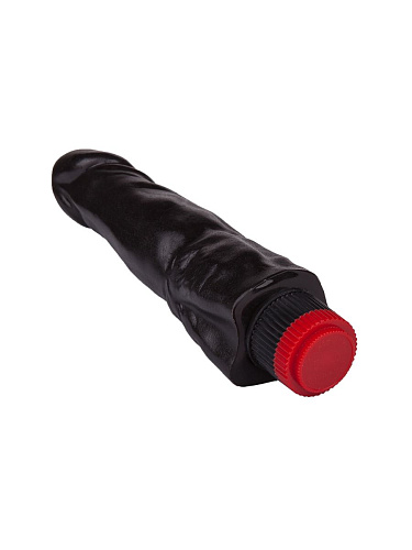 Чёрный вибромассажёр с широким основанием LOVETOY (А-Полимер) 410100 (18,8 см)