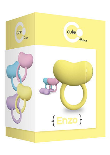 Желтое виброкольцо на пенис Toy Joy ENZO COUPLES RING 3006010177