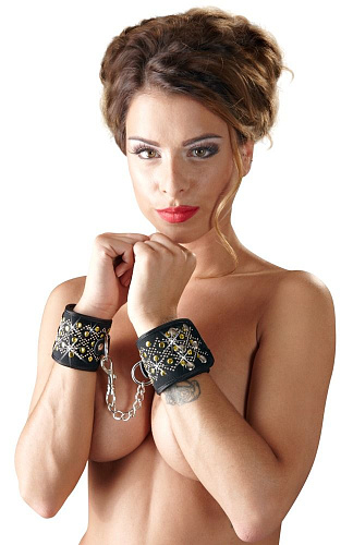 Чёрные наручи с клёпками и стразами Orion Bad Kitty 2491796 1001