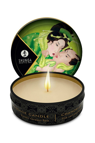 Массажная свеча с ароматом зелёного чая Shunga Exotic Green Tea  4611