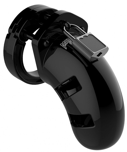 Чёрный мужской пояс верности Shots Media BV Cock Cage Model 13 Chastity 2.5 MCG013BLK