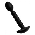 Чёрный ребристый стимулятор простаты XR Brands Sojourn Slim Ribbed Prostate Stimulator AE633 (12,1 см)