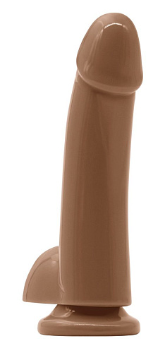 Кофейный гладкий фаллоимитатор на присоске с мошонкой NS Novelties Smooth 5 Inch Dildo NSN-0929-02 (17 см)