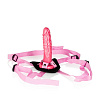 Женский розовый с чёрным страпон California Exotic Novelties Shane s World Pink Harness with Stud SE-3016-04-3 (19 см)