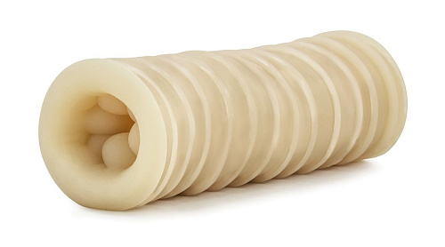 Двусторонний мастурбатор с шишечками и рёбрами телесного цвета Blush Novelties X5 Men Double stroke  BL-06403